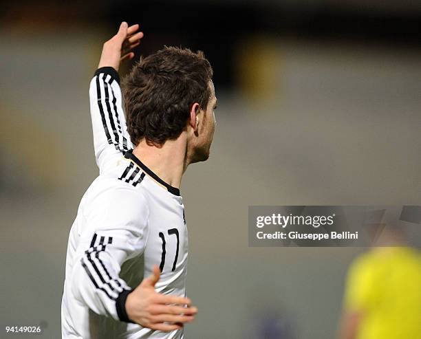 Fabian Backer of Germany celebrates the goal during the International Friendly match between U20 Italy and U20 Germany at Stadio Erasmo Jacovone on...