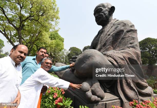 Newly elected BJP Rajya Sabha MP Sakaldeep Rajbhar at Parliament House on April 3, 2018 in New Delhi, India. The proceedings of the Lok Sabha were...