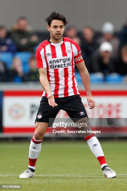 Bram van Vlerken of PSV U23 during the Dutch Jupiler League match between PSV U23 v FC Oss at the De Herdgang on April 2, 2018 in Eindhoven...