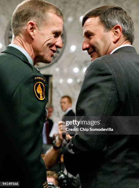 Commander of the International Security Assistance Force and commander of United States Forces Afghanistan U.S. Army Gen. Stanley McChrystal and...