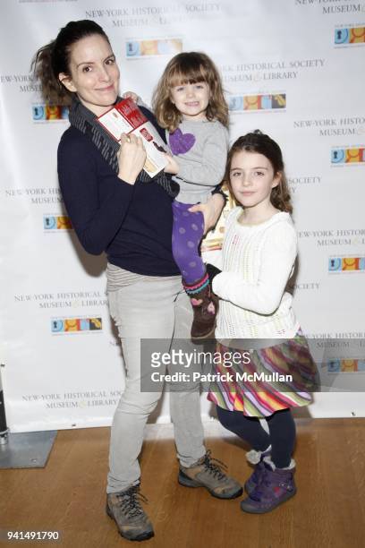 Tina Fey, Athena Richmond and Alice Richmond attend DiMenna Children's History Museum Family Benefit: History Surprises! at DiMenna Children's...