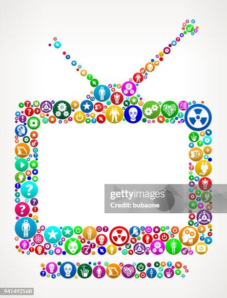 television vector icon pattern background - exoskeleton stock illustrations