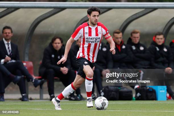 Bram van Vlerken of PSV U23 during the Dutch Jupiler League match between PSV U23 v FC Oss at the De Herdgang on April 2, 2018 in Eindhoven...