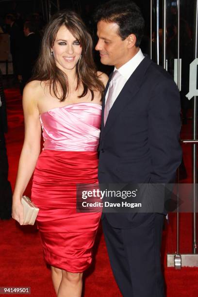 Elizabeth Hurley and Arun Nayar attends the gala premiere of Did You Hear About The Morgans? held at the Odeon Leicester Square on December 8, 2009...