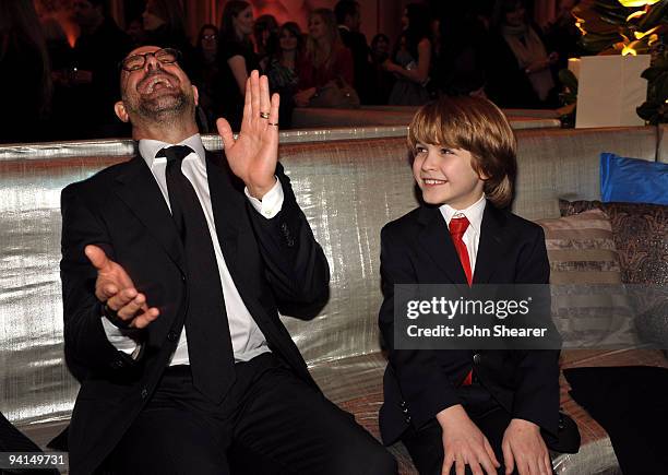 Actors Stanley Tucci and Christian Ashdale attend the "Lovely Bones" Los Angeles Premiere After Party at the Roosevelt Hotel on December 7, 2009 in...