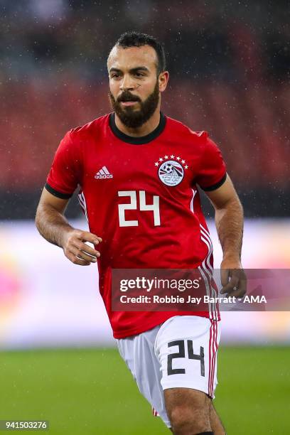 Mohamed Magdy of Egypt during the International Friendly match between Egypt and Greece at Stadion Letzigrund at Letzigrund on March 27, 2018 in...