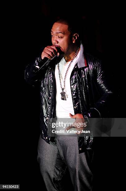 Timbaland performs at the release of Shock Value II hosted by Verizon and BlackBerry on December 5, 2009 in Miami Beach, Florida.