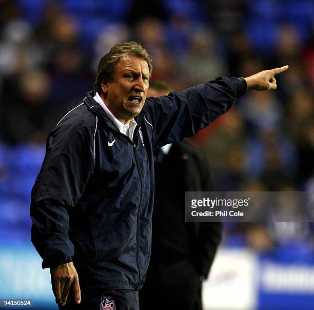 Neil Warnock Manager of Crystal Palace during the Coca Cola Championship match between Reading and Crystal Palace at the Madejski Stadium on December...