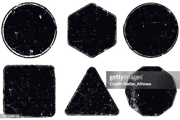 grunge seals - round rubber stamp stock illustrations