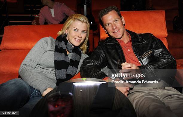 Actress Alison Sweeney and her husband Dave Sanov attend a private screening at the newly launched Gold Class Cinemas on December 6, 2009 in...