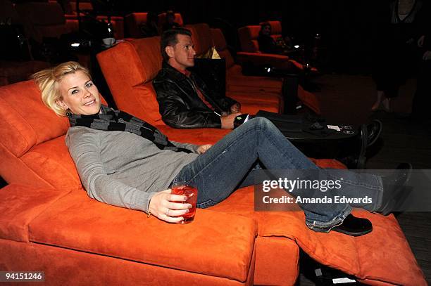 Actress Alison Sweeney and her husband Dave Sanov attend a private screening at the newly launched Gold Class Cinemas on December 6, 2009 in...