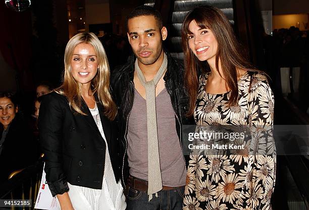 Louise Redknapp, Danyl Johnson and Lisa Barbuscia attend the Celebrity Christmas Sing-a-long at Selfridges on December 8, 2009 in London, England.