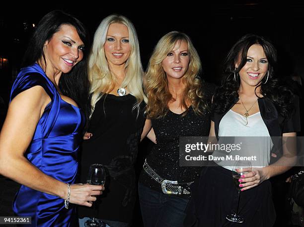 Lizzie Cundy, Emma Noble, Sue Moxley and Zoe Salmon attend the launch of the Grosvenor Shirts Limited Edition 2010 FIFA World Cup desings, at 88 St...