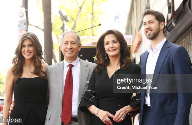 Lynda Carter with her husband, Robert A. Altman and their children, Jessica Altman and James Altman attend the ceremony honoring Lynda Carter with a...