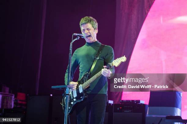 Editor's Note "EDITORIAL USE ONLY UNTIL MAY 20TH 2018" Noel Gallagher from Noel Gallagher's High Flying Birds performs at L'Olympia on April 3, 2018...