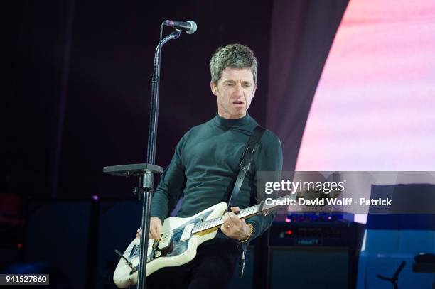 Editor's Note "EDITORIAL USE ONLY UNTIL MAY 20TH 2018" Noel Gallagher from Noel Gallagher's High Flying Birds performs at L'Olympia on April 3, 2018...