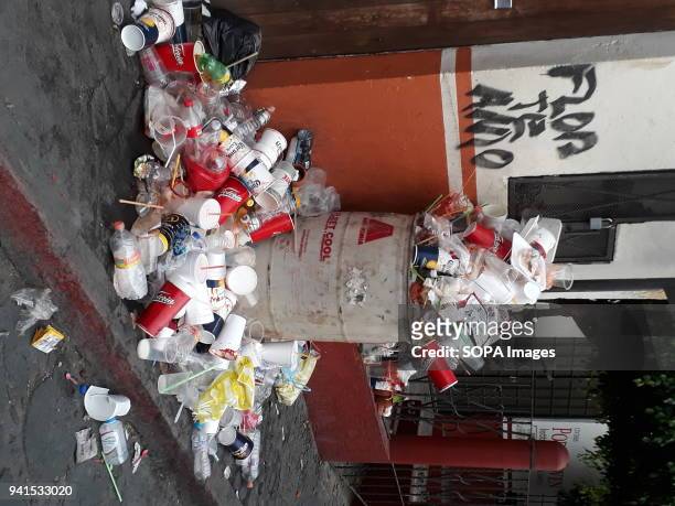 Garbage container seen exceeded its capacity, despite the large influx of tourism in Tepoztlan local authorities do not meet the needs to avoid...