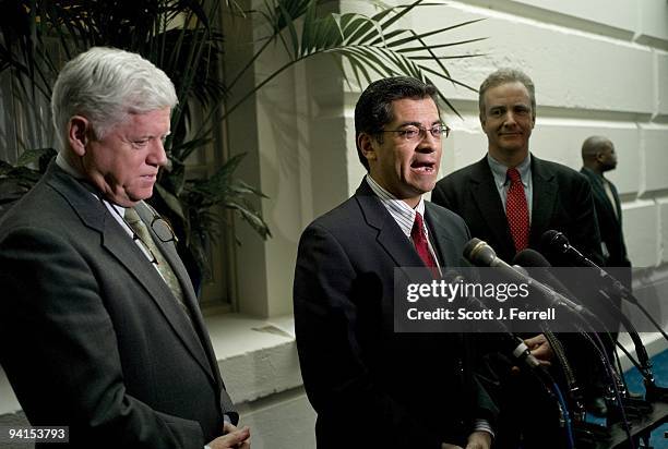 Dec. 08: Democratic Caucus Chairman John B. Larson, D- Conn., Democratic Caucus Vice Chairman Xavier Becerra, D-Calif., and DCCC Chairman and...