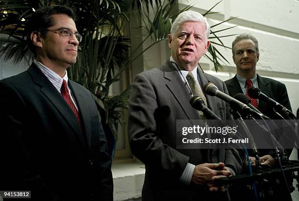 Dec. 08: Democratic Caucus Vice Chairman Xavier Becerra, D-Calif., Democratic Caucus Chairman John B. Larson, D- Conn., and DCCC Chairman and...