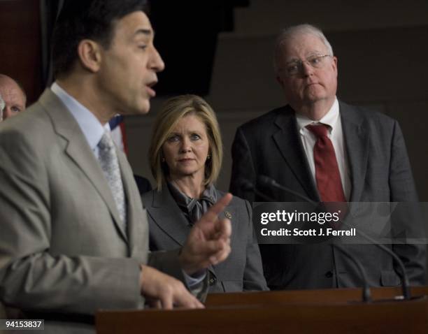 Dec. 08: Rep. Darrell Issa, R-Calif., Rep. Marsha Blackburn, R-Tenn., Rep. F. James Sensenbrenner, R-Wis., and members of the House Republican...