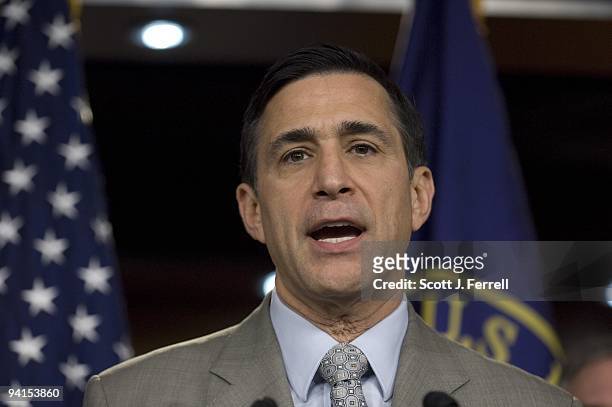 Dec. 08: Rep. Darrell Issa, R-Calif., and members of the House Republican American Energy Solutions Group during a news conference on climate change,...