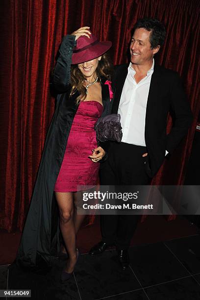 Sarah Jessica Parker and Hugh Grant attend the afterparty following the gala premiere of "Did You Hear About The Morgans" at Aqua on December 8, 2009...