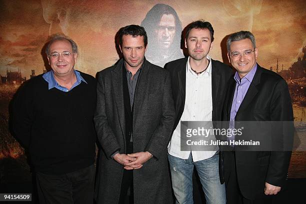 Producer Samuel Hadida, actor James Purefoy, director Michael J. Bassett and Victor Hadida attend the 'Solomon Kane' movie premiere at UGC Cine Cite...