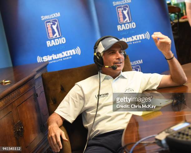 Fred Couples hosts his SiriusXM PGA Tour Radio show live from the 2018 Masters on April 3, 2018 in Augusta, Georgia.