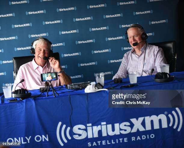 Ben Crenshaw hosts his SiriusXM PGA Tour Radio Show live from the 2018 Masters along with his guest Roger Cleveland on April 3, 2018 in Augusta,...