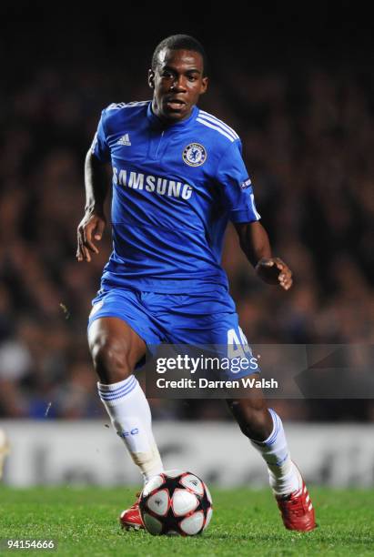 Gael Kakuta of Chelsea in action during the UEFA Champions League Group D match between Chelsea and Apoel Nicosia at Stamford Bridge on December 8,...