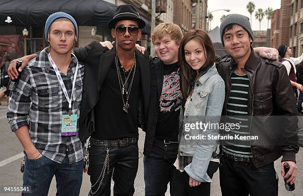 Actors Chris Brochu, Brandon Mychal Smith, Doug Brochu, Samantha Droke and Allen Evangelista attend Variety's 3rd annual "Power of Youth" event held...