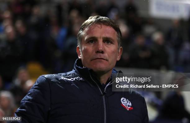 Bolton Wanderers manager Phil Parkinson Bolton Wanderers v Birmingham City - Sky Bet Championship - Macron Stadium .