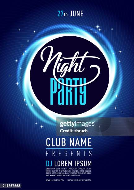 stylish night cub poster/flyer on colorful scalable backgrounds. - dj background stock illustrations
