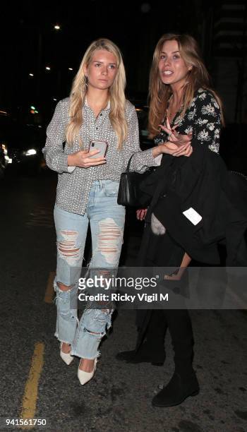 Lottie Moss and Frankie Gaff seen at Bluebird in Chelsea on April 3, 2018 in London, England.