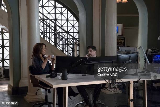 All About Eve" Episode 206 -- Pictured: Jennifer Beals as Christina Hart, Adam Goldberg as Kilroy --