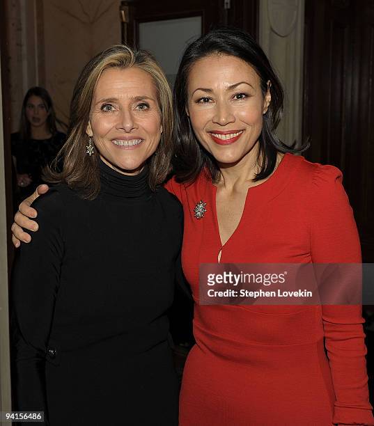 Media personalities Meredith Viera and Ann Curry attend the launch of "Mediaite" at The Edwardian Room at The Plaza on December 8, 2009 in New York...