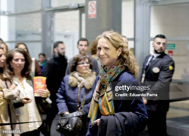 Princess Elena de Borbon attends the 'Campeones' premiere at Kinepolis cinema on April 3, 2018 in Madrid, Spain.