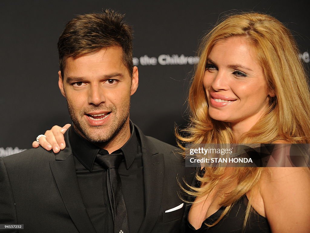 Singer Ricky Martin (L) and Spanish mode