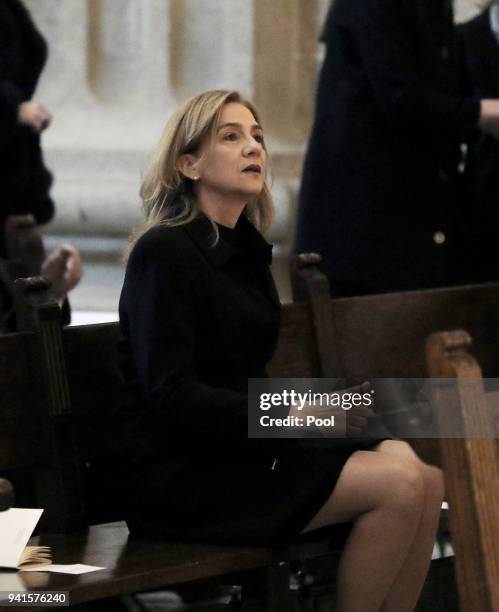 Cristina de Bourbon attend a Mass marking the 25th anniversary of death of Conde de Barcelona, father of King Juan Carlos, at San Lorenzo del...