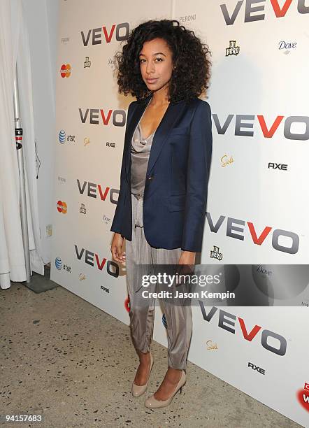 Musician Corinne Bailey Rae attends the launch of VEVO, a music-video website, at Skylight Studio on December 8, 2009 in New York City.