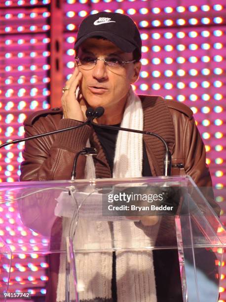Chariman of Interscope Geffen A&M Jimmy Iovine speaks onstage at the launch of VEVO, the world's premiere destination for premium music video and...