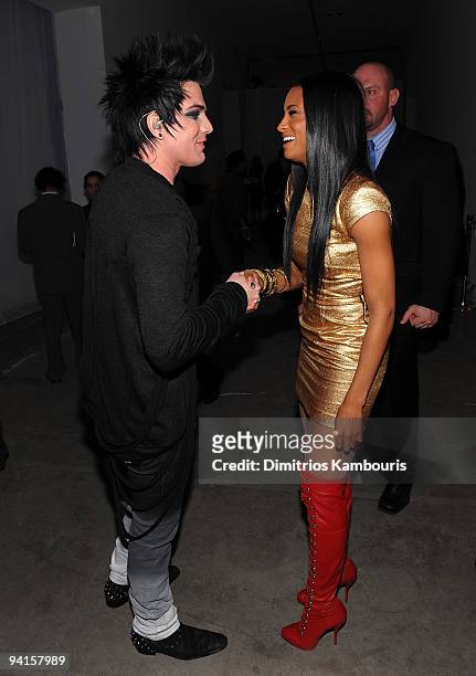 Singers Adam Lambert and Ciara attend the launch of VEVO, the world's premiere destination for premium music video and entertainment at Skylight...