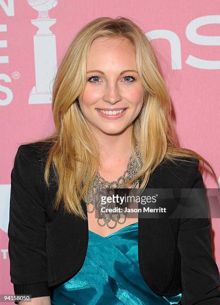 Actress Candice Accola arrives at the 2nd annual Golden Globes party saluting young Hollywood held at Nobu Los Angeles on December 8, 2009 in West...