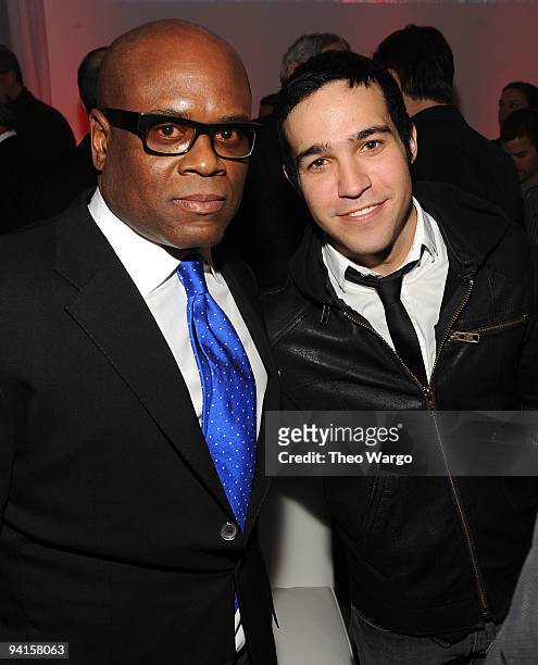Chairman and CEO of Island Def Jam Music Group L.A. Reid and musician Pete Wentz attend the launch of VEVO, the world's premiere destination for...