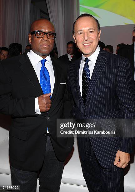 Antonio "L.A." Reid and Tommy Mottola attend the launch of VEVO, the world's premiere destination for premium music video and entertainment at...