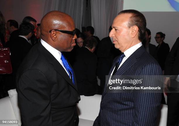 Antonio "L.A." Reid and Tommy Mottola attend the launch of VEVO, the world's premiere destination for premium music video and entertainment at...
