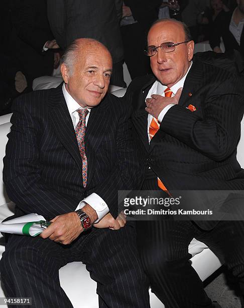 Doug Morris, Chairman & CEO, UMG and Clive Davis attend the launch of VEVO, the world's premiere destination for premium music video and...