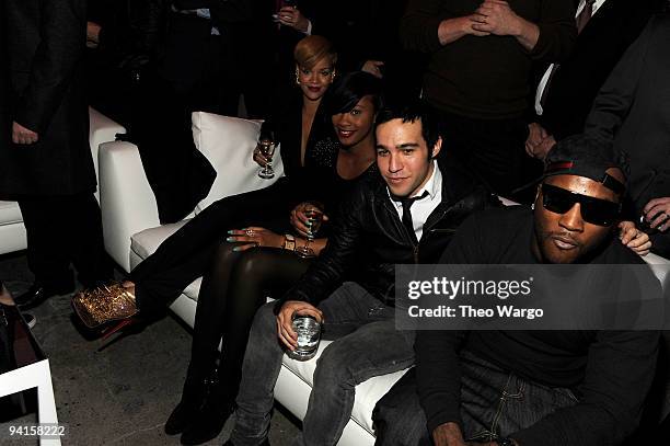 Singer Rihanna and musician Pete Wentz attend the launch of VEVO, the world's premiere destination for premium music video and entertainmentat...