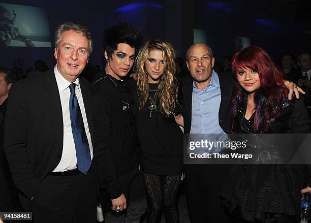 Of Sony Music Entertainment & Co-Chairman of VEVO Rolf Schmidt-Holtz, singer Adam Lambert, singer Ke$ha, Chairman, RCA/Jive Label Group Barry Weiss...