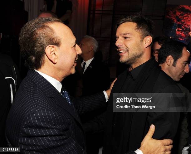 Music executive Tommy Mottola and Ricky Martin attend the launch of VEVO, the world's premiere destination for premium music video and...